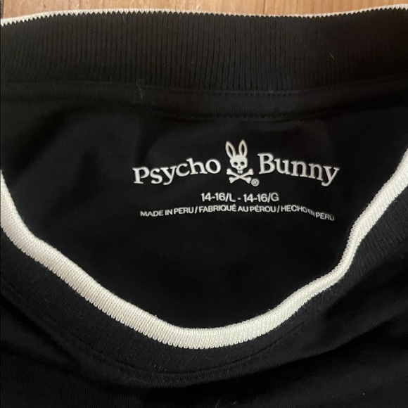 Psycho Bunny Black Short Sleeve Tee with White Trim and Logo - Picture 2 of 7
